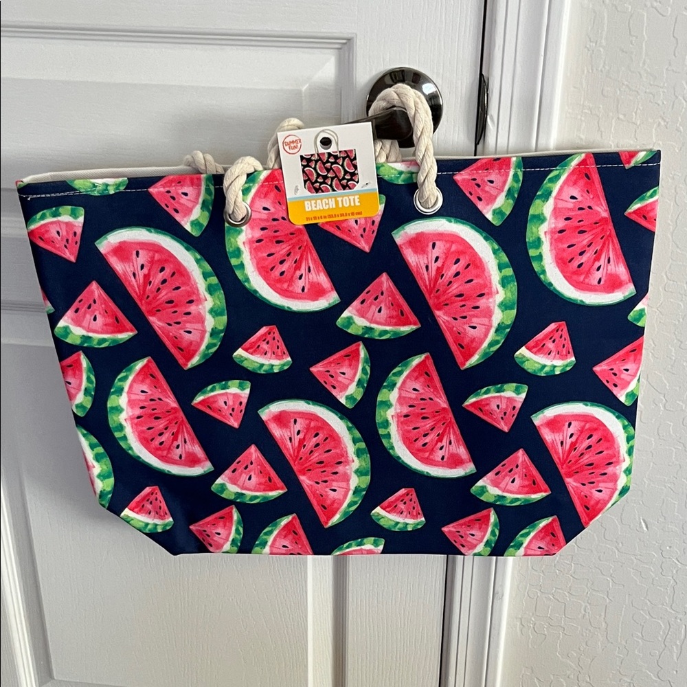 Vibrant Watermelon Print Tote Bag
